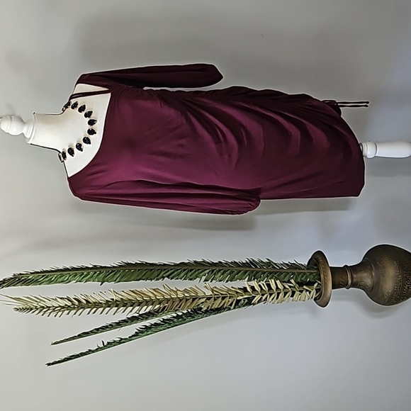 Cato Elderberry Wine Side Cinched Dress NWT - Picture 1 of 12
